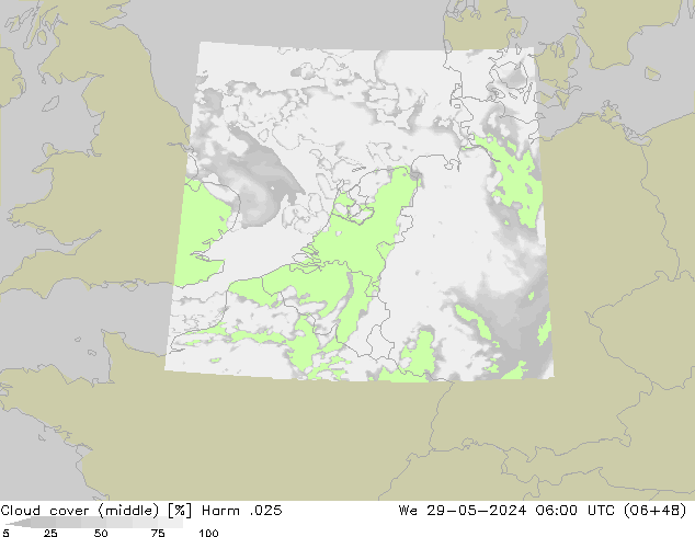 zachmurzenie (środk.) Harm .025 śro. 29.05.2024 06 UTC