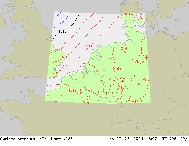 Pressione al suolo Harm .025 lun 27.05.2024 15 UTC