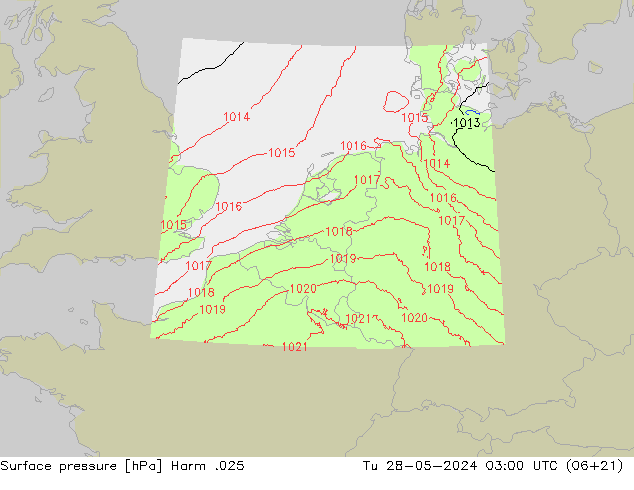 приземное давление Harm .025 вт 28.05.2024 03 UTC