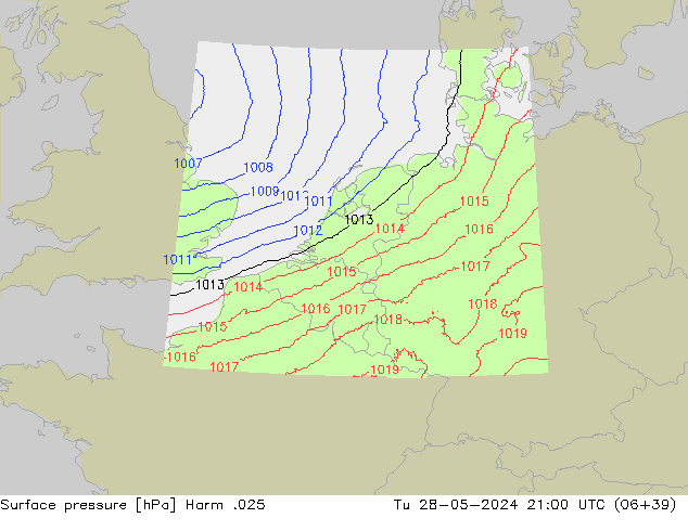 приземное давление Harm .025 вт 28.05.2024 21 UTC