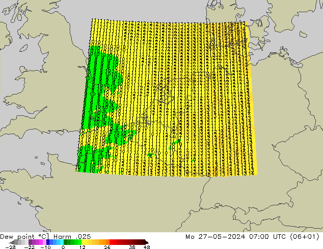 Dew point Harm .025 Mo 27.05.2024 07 UTC