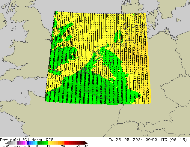 Dew point Harm .025 Tu 28.05.2024 00 UTC