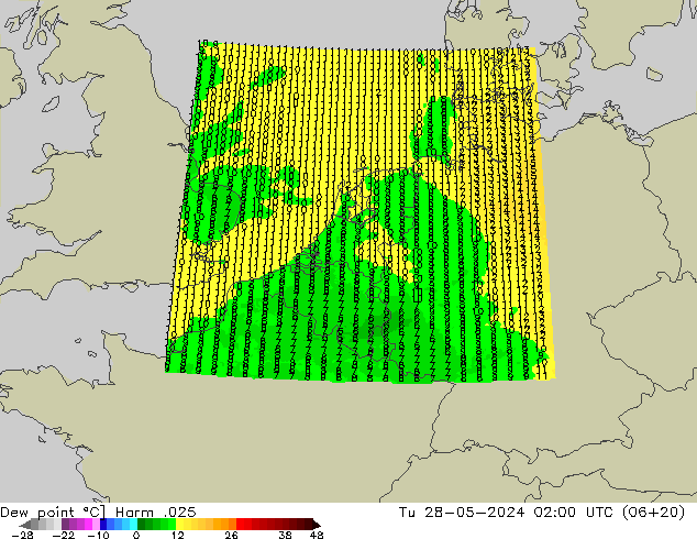 Dew point Harm .025 Tu 28.05.2024 02 UTC