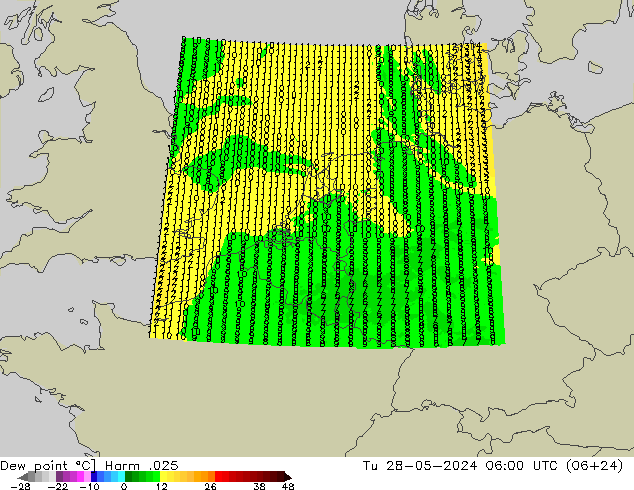 Dew point Harm .025 Tu 28.05.2024 06 UTC