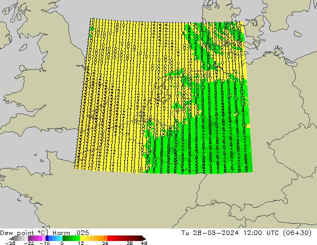 Dew point Harm .025 Tu 28.05.2024 12 UTC