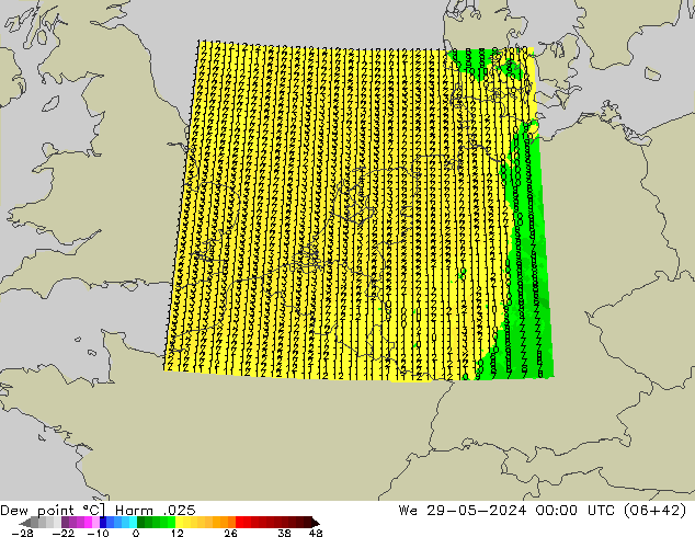 Dew point Harm .025 We 29.05.2024 00 UTC