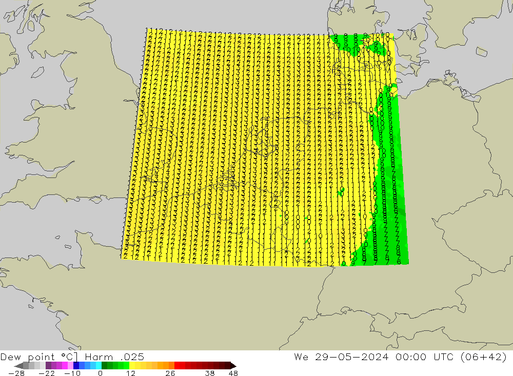 Dew point Harm .025 We 29.05.2024 00 UTC