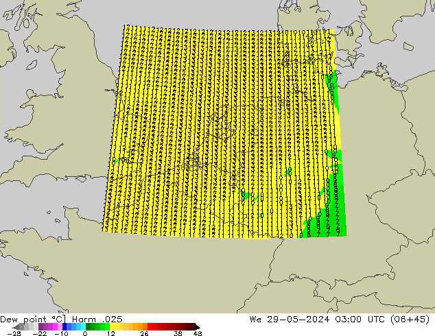 Taupunkt Harm .025 Mi 29.05.2024 03 UTC