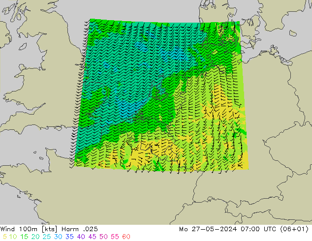 Vento 100m Harm .025 lun 27.05.2024 07 UTC