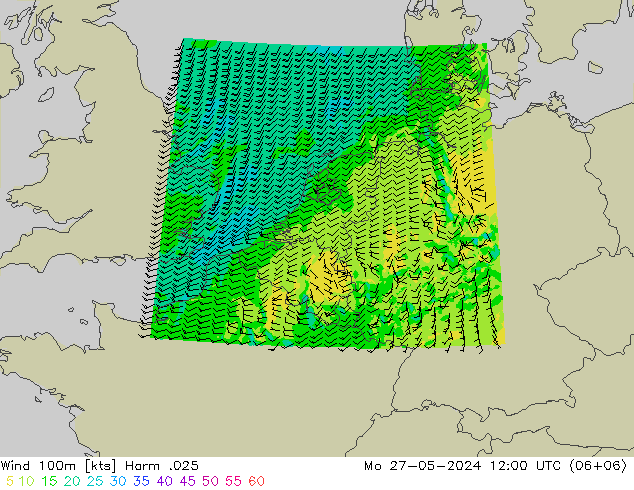 Wind 100m Harm .025 Po 27.05.2024 12 UTC