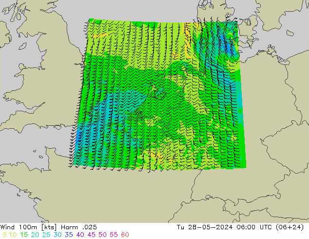 Wind 100m Harm .025 Út 28.05.2024 06 UTC