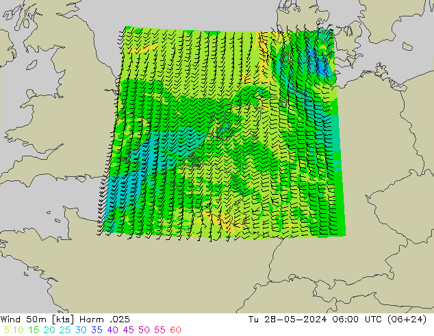 Wind 50 m Harm .025 di 28.05.2024 06 UTC