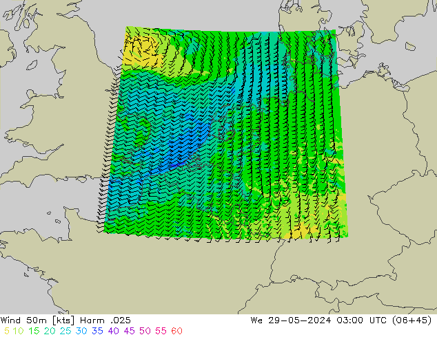 Wind 50m Harm .025 St 29.05.2024 03 UTC