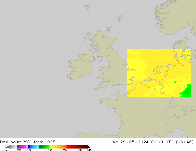 Point de rosée Harm .025 mer 29.05.2024 06 UTC