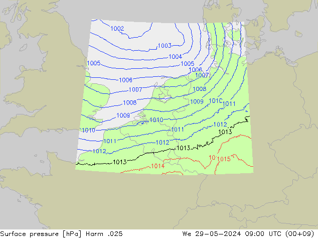 Surface pressure Harm .025 We 29.05.2024 09 UTC