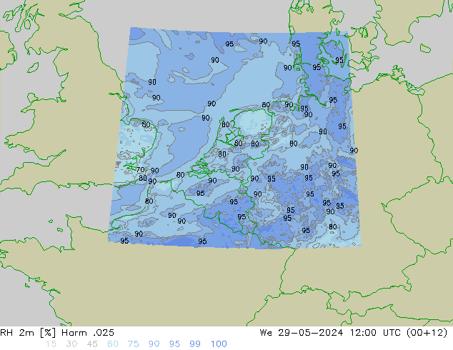 RH 2m Harm .025  29.05.2024 12 UTC