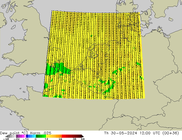 Ponto de orvalho Harm .025 Qui 30.05.2024 12 UTC