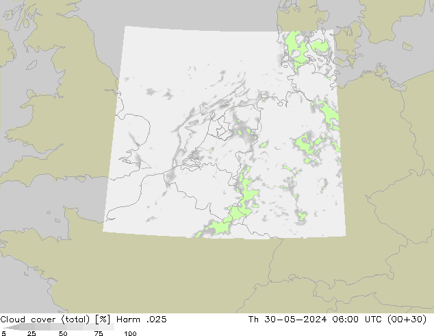 Nubi (totali) Harm .025 gio 30.05.2024 06 UTC