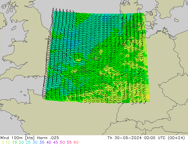Wind 100m Harm .025 Th 30.05.2024 00 UTC