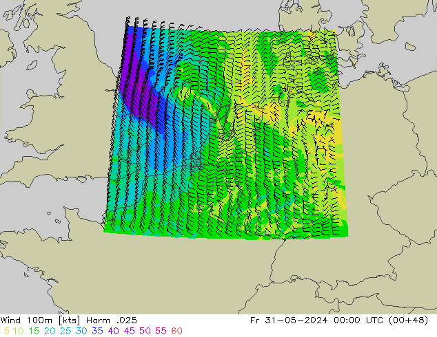 Vent 100m Harm .025 ven 31.05.2024 00 UTC