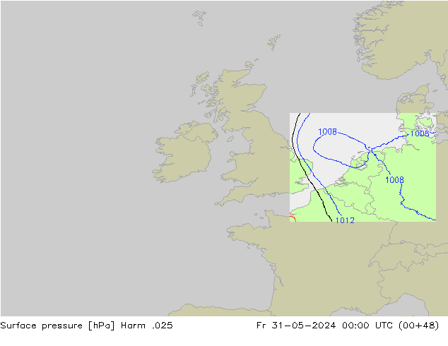 приземное давление Harm .025 пт 31.05.2024 00 UTC