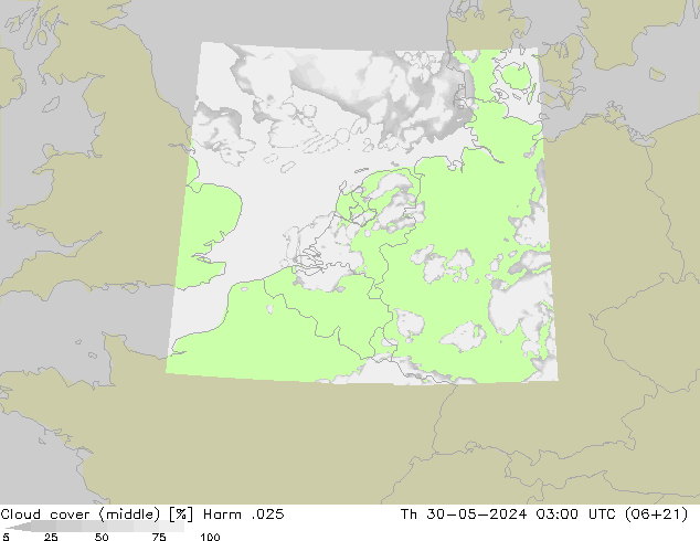 Cloud cover (middle) Harm .025 Th 30.05.2024 03 UTC