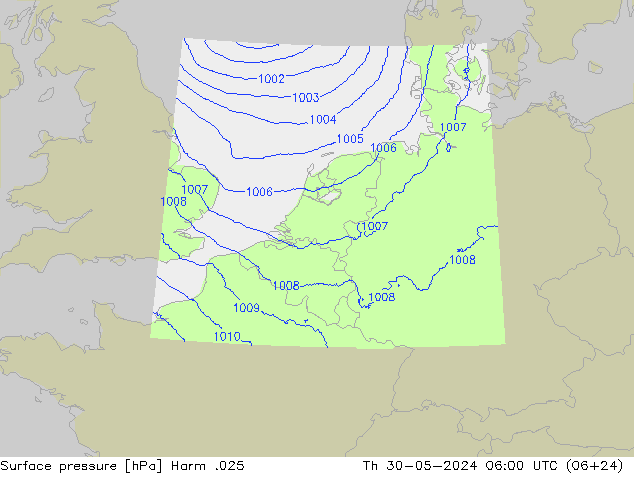 Luchtdruk (Grond) Harm .025 do 30.05.2024 06 UTC