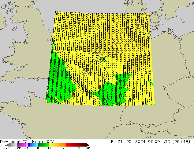 Dew point Harm .025 Fr 31.05.2024 06 UTC