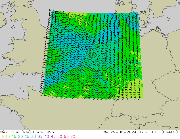 风 50 米 Harm .025 星期三 29.05.2024 07 UTC