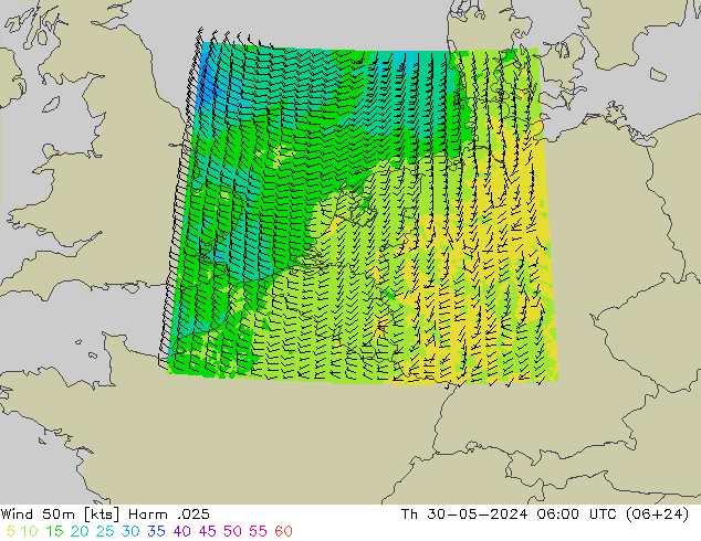 风 50 米 Harm .025 星期四 30.05.2024 06 UTC