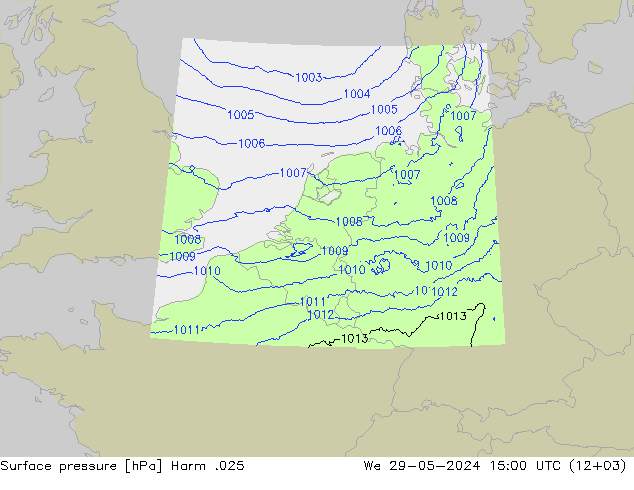 Presión superficial Harm .025 mié 29.05.2024 15 UTC