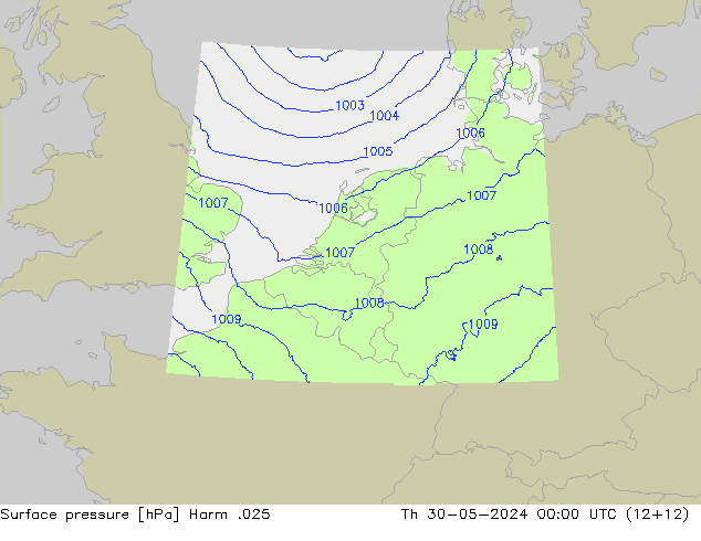 Pressione al suolo Harm .025 gio 30.05.2024 00 UTC