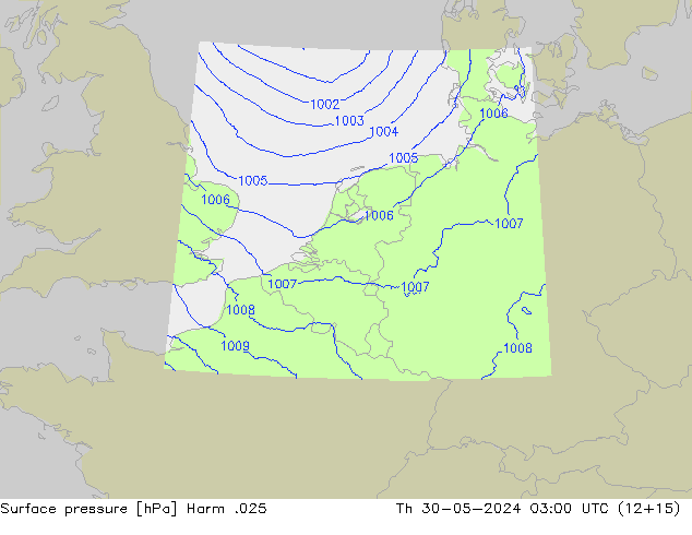 Atmosférický tlak Harm .025 Čt 30.05.2024 03 UTC