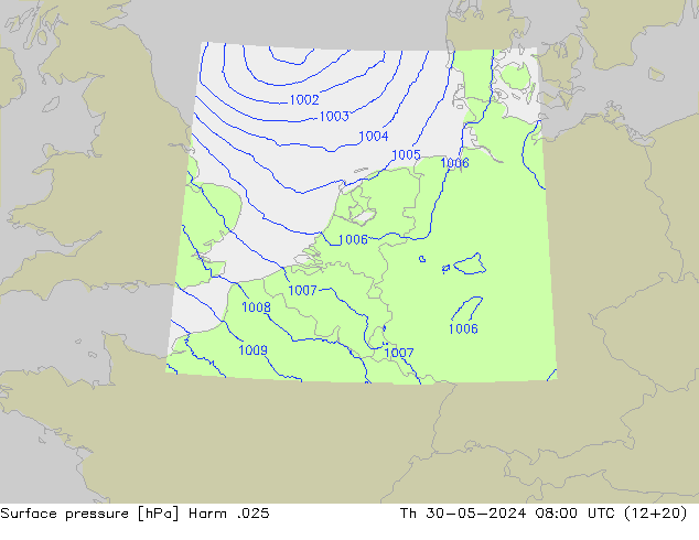 Atmosférický tlak Harm .025 Čt 30.05.2024 08 UTC
