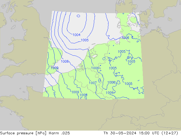 Atmosférický tlak Harm .025 Čt 30.05.2024 15 UTC