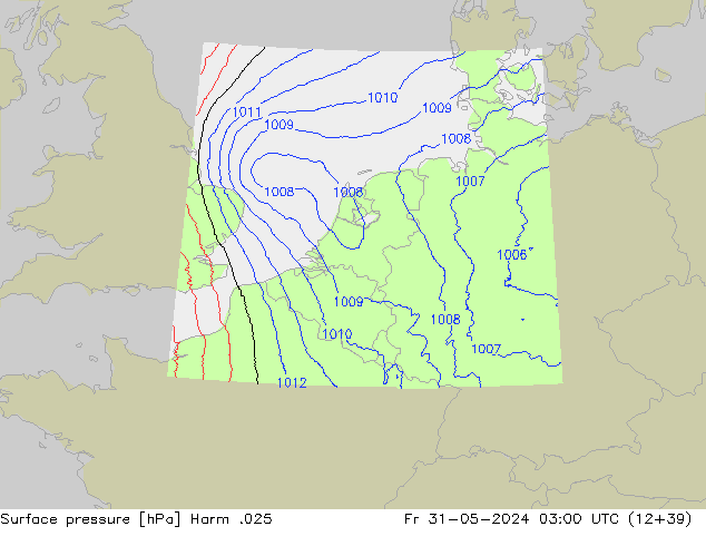 Surface pressure Harm .025 Fr 31.05.2024 03 UTC