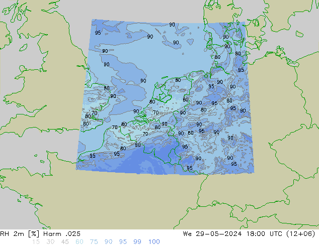 RH 2m Harm .025 Mi 29.05.2024 18 UTC