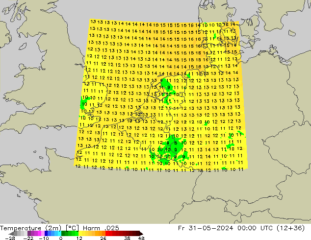 карта температуры Harm .025 пт 31.05.2024 00 UTC