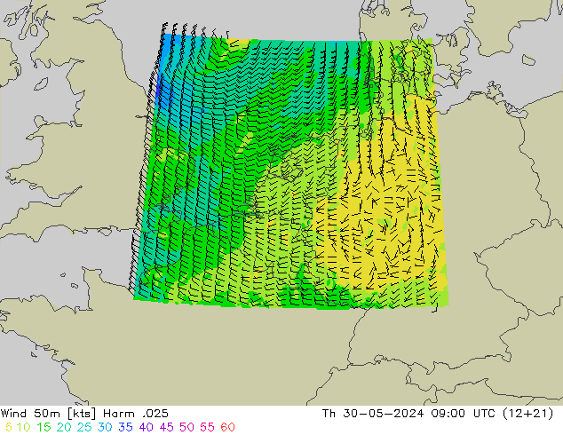Wind 50m Harm .025 Do 30.05.2024 09 UTC