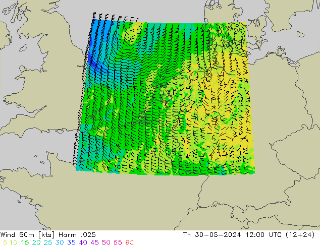 Vent 50 m Harm .025 jeu 30.05.2024 12 UTC