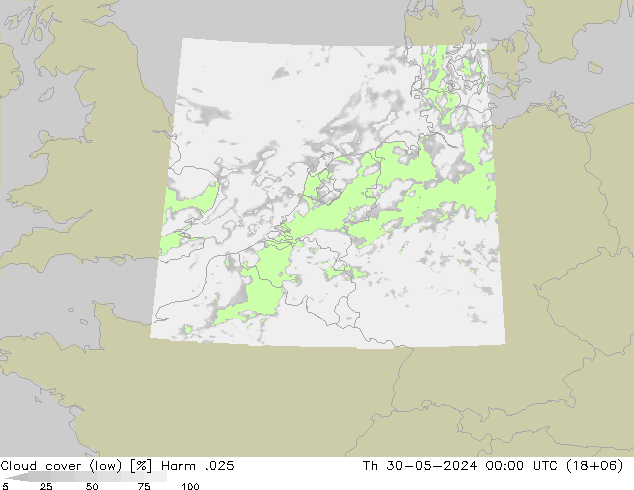 Wolken (tief) Harm .025 Do 30.05.2024 00 UTC