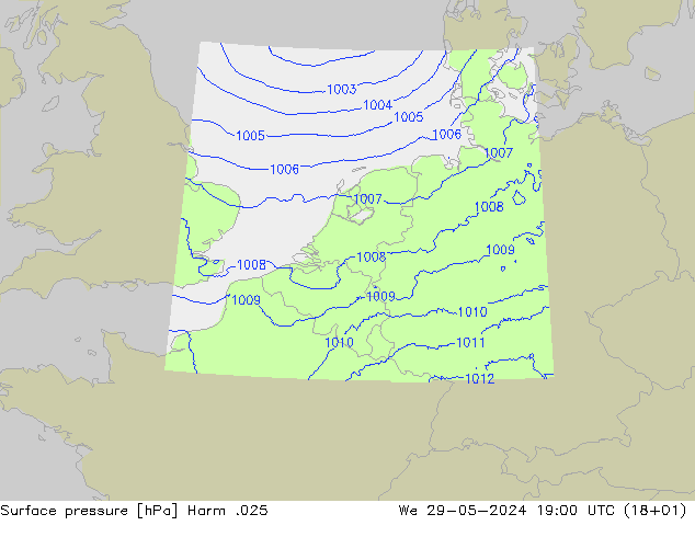 Atmosférický tlak Harm .025 St 29.05.2024 19 UTC