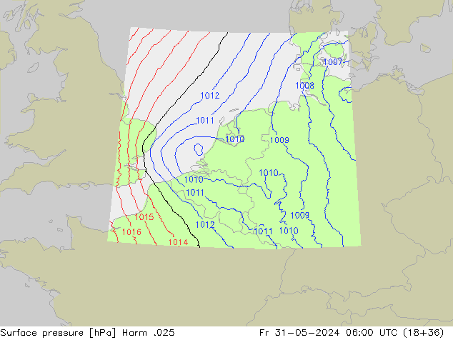 Luchtdruk (Grond) Harm .025 vr 31.05.2024 06 UTC