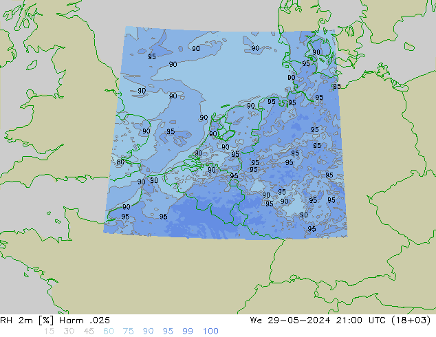 RH 2m Harm .025 We 29.05.2024 21 UTC