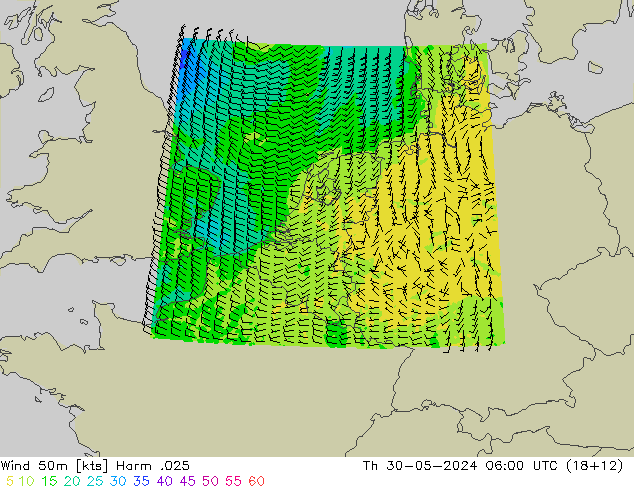 Rüzgar 50 m Harm .025 Per 30.05.2024 06 UTC
