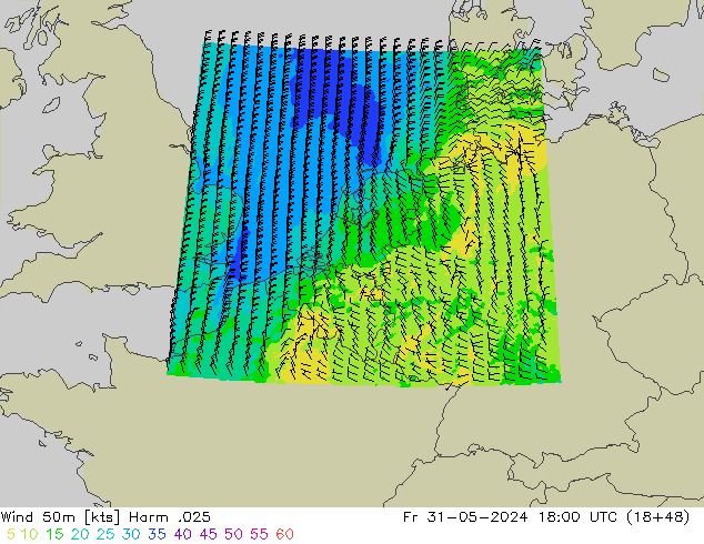 Vento 50 m Harm .025 Sex 31.05.2024 18 UTC