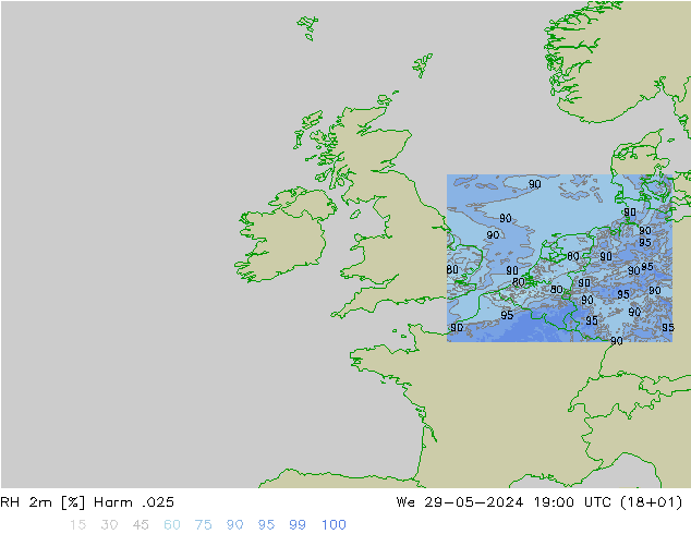 RH 2m Harm .025  29.05.2024 19 UTC