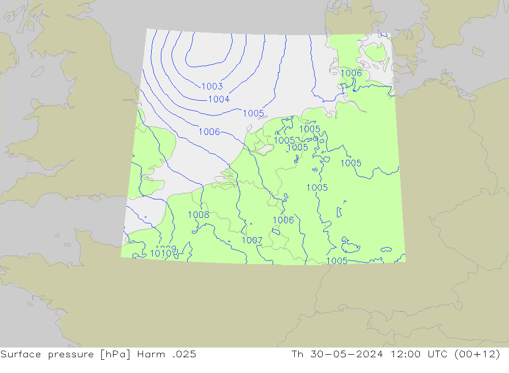 Surface pressure Harm .025 Th 30.05.2024 12 UTC