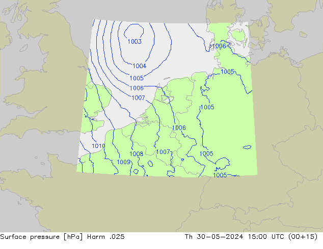 Surface pressure Harm .025 Th 30.05.2024 15 UTC