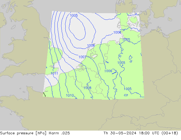 Pressione al suolo Harm .025 gio 30.05.2024 18 UTC